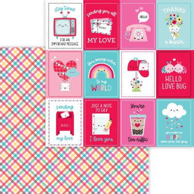 Doodlebugs Lots Of Love Designpapier - Plaid You're Mine